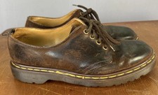 VTG Dr. Doc Martens Brown Oxford Shoe Low Boot Made In England Size UK 6 US 7