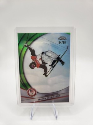 Hanna Faulhaber 2026 Topps Chrome Winter Olympics #59 Green Refractor #/99
