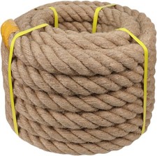 Twisted Manila Rope Natural Jute 2 Inch x 25 2 x 25 Feet, Brown