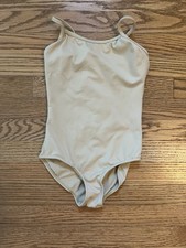 Bloch Nude Beige Dance Costume Leotard Tank Child Size 6x-7