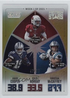 2022 Score Fantasy Stars Gold Zone 47/50 Amari Cooper Christian McCaffrey 1q2k