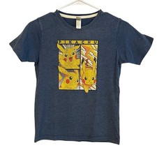 Boys Medium Pokemon Pikachu Tee Shirt Navy Blue Medium