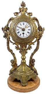 Kaminuhr Bronze Frankreich Luis XVI mechanische Uhr 1900