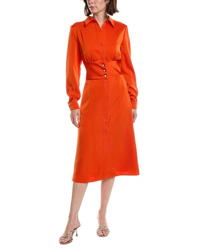 Pascale La Mode Satin Corset Waist Shirtdress Women's Pascale La Mode Satin Corset Waist Shirtdress Women's