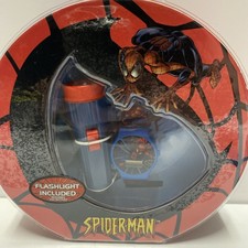 Vintage Spiderman Watch Flashlight Gift Set 2003 New Old Stock READ