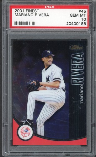 2001 TOPPS FINEST # 45 MARIANO RIVERA YANKEES PSA 10 GEM MINT 563505 (KYCARDS)