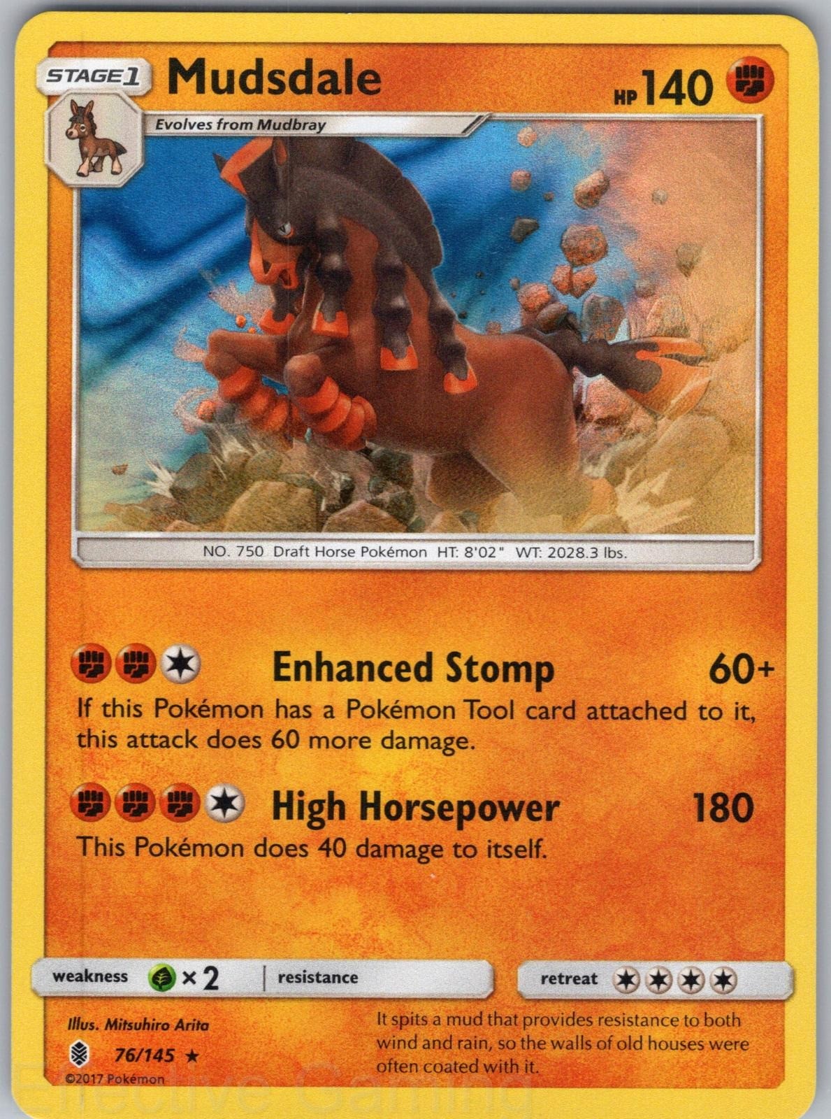 Mudsdale 76/145 Holo Rare Guardians Rising Pokemon NM