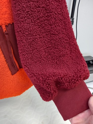 ❤️ George Roksanda Orange And Burgundy Warm Fleece Jacket Size 24-26 BNWT - Picture 2 of 7