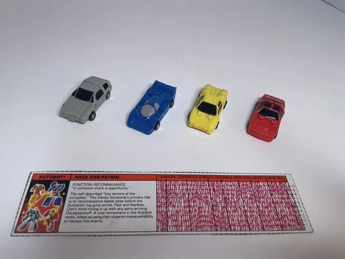 Transformers G1 Micromasters Race Car Patrol 1989 Complete w/ Stat Card