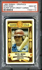 1982 Perma-Graphics Super Star Credit Cards Pete Rose - PSA 10