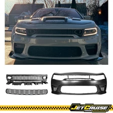 Fits 20-23 Dodge Charger Widebody Front Bumper Assembly Replacement W/ Grilles