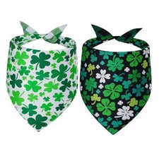 St Patricks Day Dog Bandanas XLarge 2PCS, Triangle X-Large st patricks day B-26