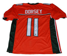 KEN DORSEY signed (MIAMI HURRICANES) #11 football jersey BECKETT BAS BW61027