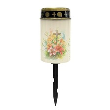 Cross Flower Solar Lights for Grave Outdoor Garden Lights Waterproof