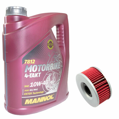 4 Liter Motoröl Set 10W40 Ölfilter HF144 für Yamaha FZR 600 XJ 550 XS 400 YX