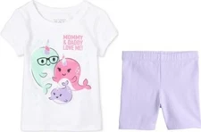 New 2pc Jumping Beans TCP The Children's Place Tee Shirt & Shorts Outfit 2T NWT