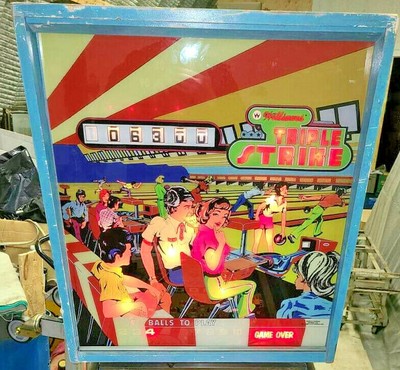 WILLIAMS PINBALL MACHINE TRIPLE STRIKE NEW REPRO BACKLASS FREE SHIPPING