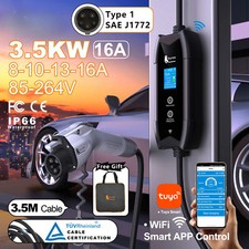 Type1 Portable EV Charger 3.5m Cable with WIFI APP Control 16A 3.5kW for EV Cars