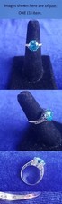 925 Sterling Silver Blue Topaz Cubic Zirconia CZ Size 7 Ring 25ri531