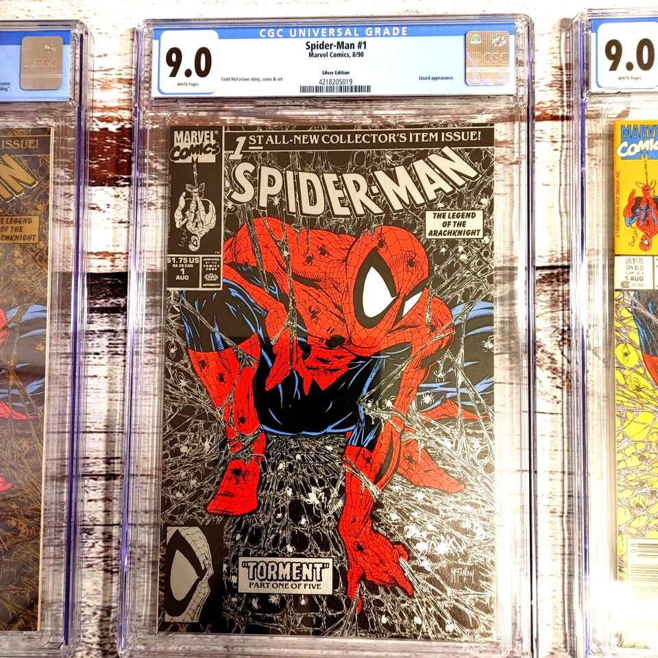 Spider-Man #1 1990 lot of 3 CGC Graded Comics. Editions Gold, Silver, Polybagged - Image 4 of 4