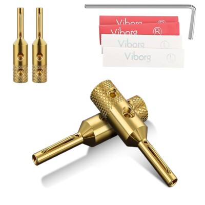 Viborg VB401G Pure Copper Gold Plated Banana Plug Hifi Audio Speaker Connector