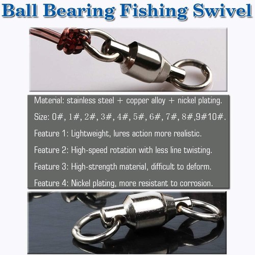 Ball Bearing Swivels Connector High Strength Stainless Steel Solid Welded Rings - Picture 2 of 7