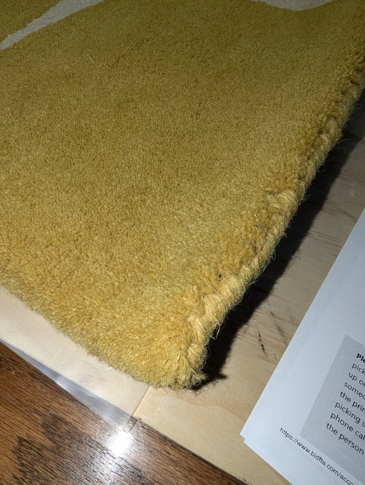 Alfombra Surya Scion LEER Lohko Miel Rectángulo 2x3 Pie Mostaza/Crema Hecha en India Foto 2 de 4