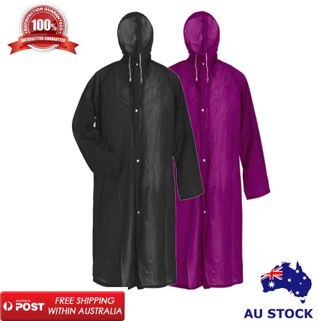 Raincoat Waterproof Rain Jacket Outdoor Womens Mens Hooded Long Coat Unisex
Opens in a new window or