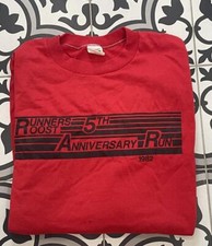 T-shirt maglietta media vintage anni 80 Runners Roost 5° anniversario corsa anni 80
