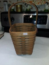 Longaberger Heartland Collection Large Peg Basket vintage 1988 hand made tie on