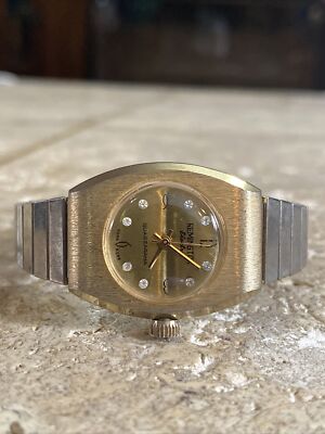 Vintage Remington Electra Ladies Two Tone Wrist Watch Needs 