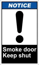 Vertical Metal Sign Multiple Sizes Smoke Door Keep Shut Notice Osha Ansi