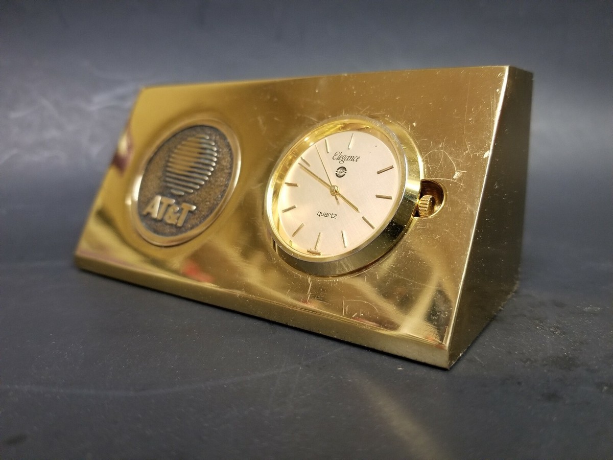 BTS SPECIATIES SOLID BRASS Vtg AT&T Desk clock/watch | eBay