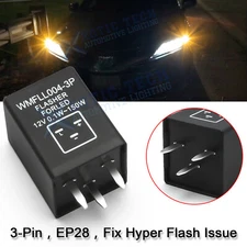 Fix Turn Signal Light Relay EP28 3Pin 12V No Fast Hyper-Flash Blinker Decoder