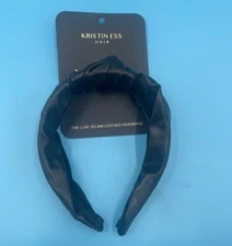 Kristin Ess Hair-The Luxe Vegan Leather Black Headbands-Set of 2