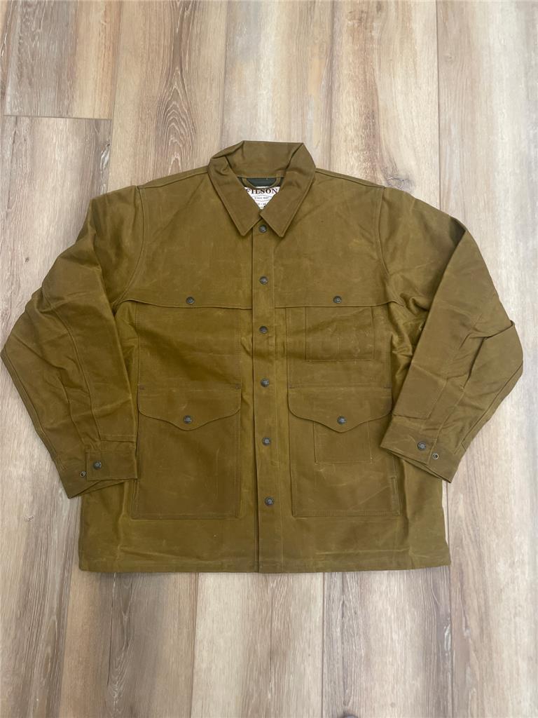週末までsale FILSON TIN CLOTH FILSON Tin Cloth Lined Cruiser Dark Tan Mens Waxed Canvas XL New