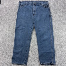 Vintage Y2K Dickies Carpenter Jeans Mens 42x30 Dark Wash Denim Baggy Relaxed