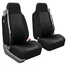 Black 3D Air Mesh Fabric Auto Seat Covers Pair Integrated Seat Belt for Ford