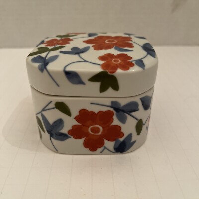 Vintage Counterpoint San Francisco Floral Trinket Box Made in Japan Ceramic