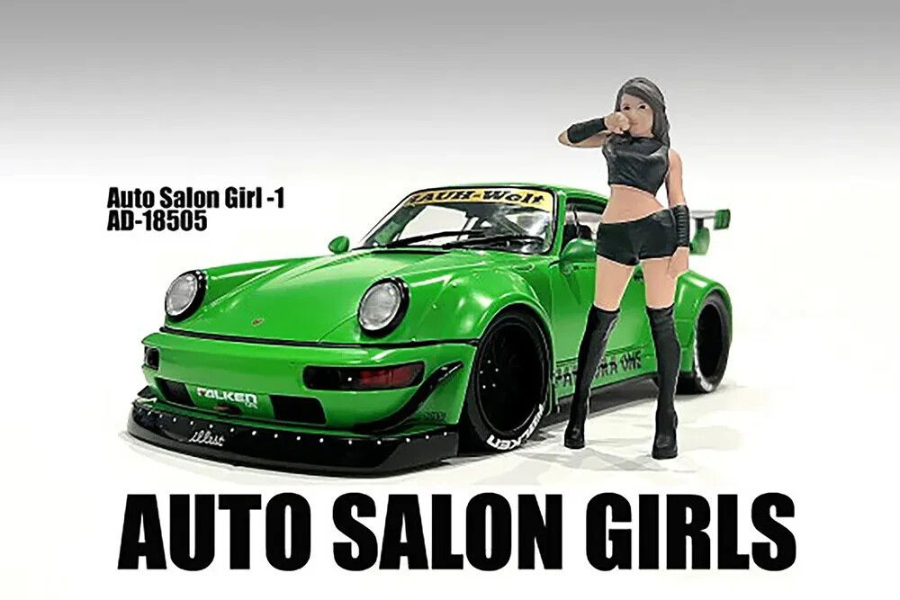 Auto Salon Girls Lady Figure 1 American Diorama 18605 Showcasts 1:18 Scale 3.5