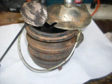 Vintage Cast Iron Smelting Cauldron Pot Tripod with Brass Lid & Fire Starter