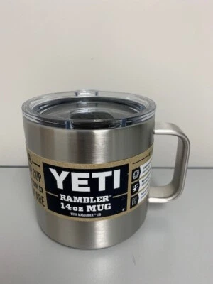 Stainless YETI® 14oz Coffee Magslider - Authentic Brand New Stainless Steel