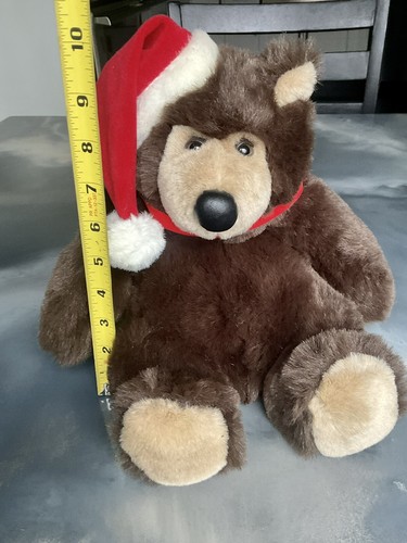 Vintage The Westcliff Collection Plush Bear 10" Santa Hat Christmas Bow Korea - Picture 2 of 9