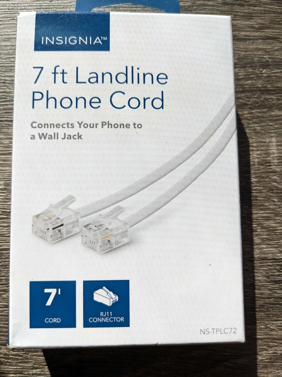 NIP Insignia 7 ft Landline Phone Cord - White NS-TC72 RJ11 Connector