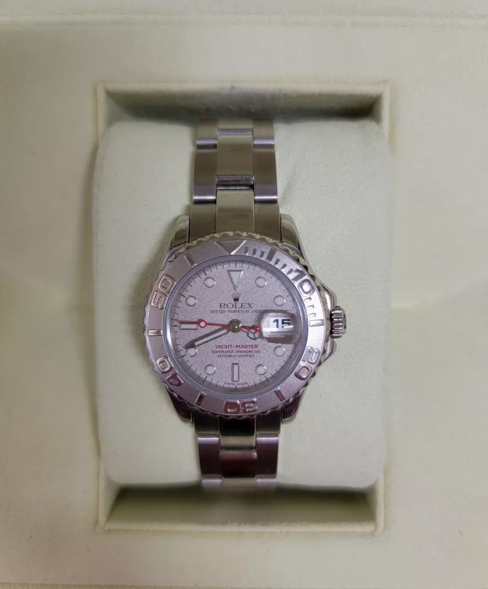 ROLEX Yacht Master Oyster Perpetual Date Solid Platinum Watch 20K APR w COA