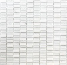 Tessere Mosaico Pietra Naturale Pezzi Bianco Bacchette Specchio Piastrelle Bagno
