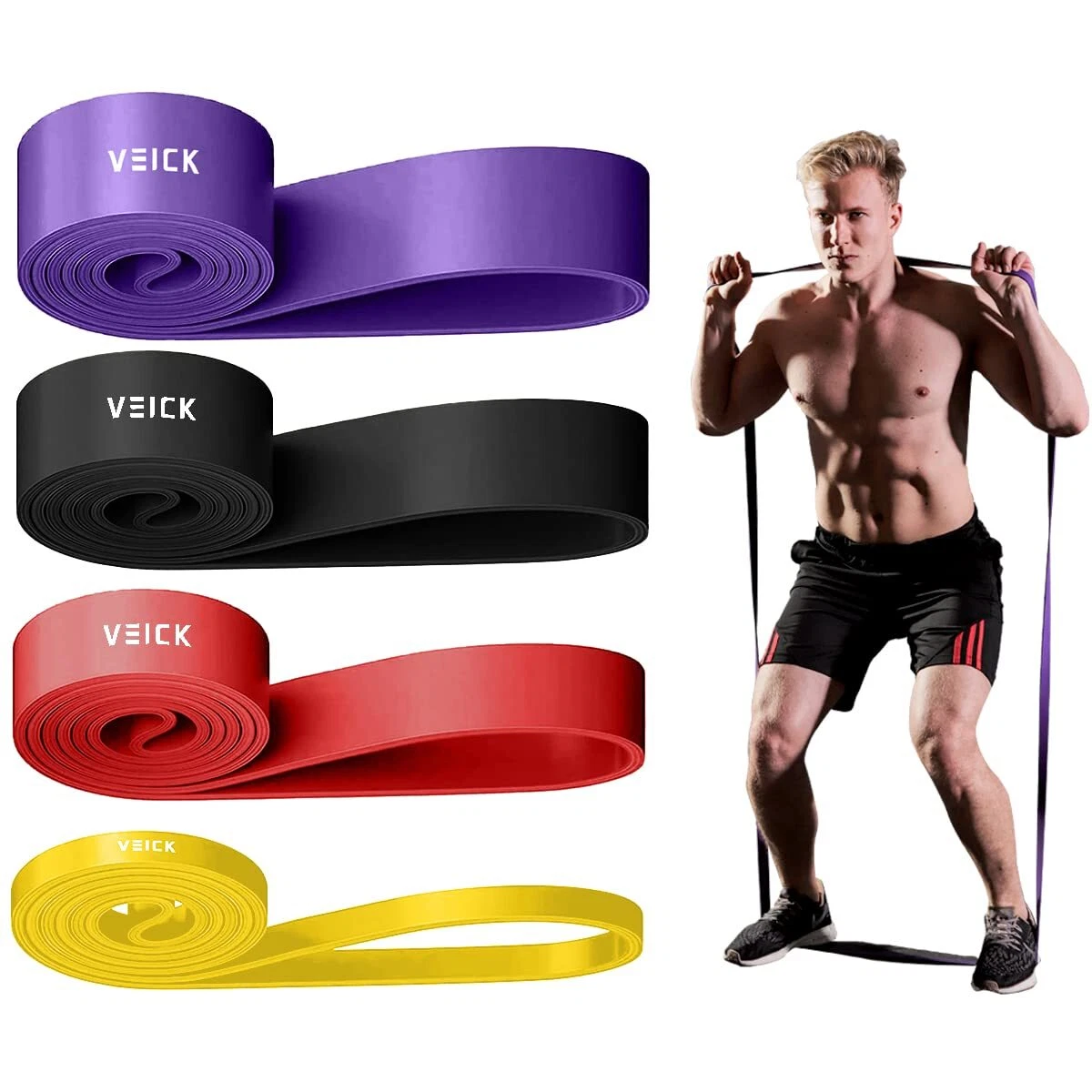 VEICK Resistance Bands Set 4 Levels Durable Exercise Stretching and Training