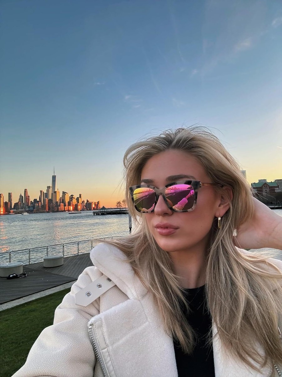 DIFF Bella Designer Square Oversized Sunglasses Cream  display picture 1