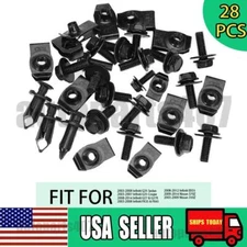 28X Car Engine Splash Shield Bumper Hardware Kit Body Bolt Screw nut Clips Rivet