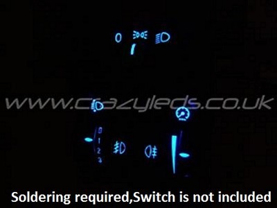 CrazyLEDs LED Instrument Switch Illumination Conversion/Repair Kit For Vauxhall/Opel Vectra B & VX220